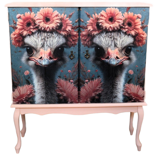 Artistieke Perzik Roze Kast "struisvogel" - Queen Ann 1