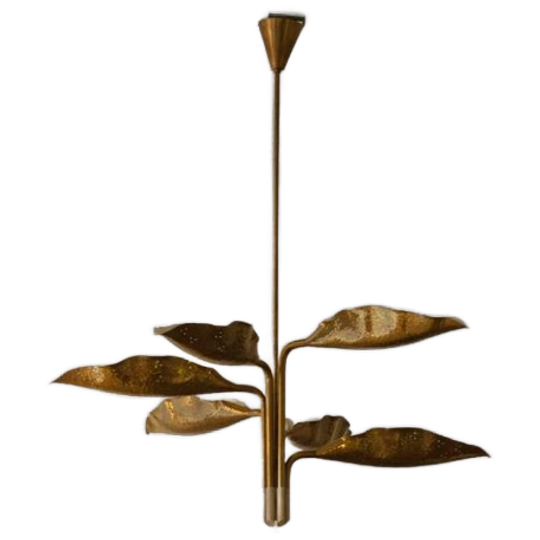 Zeldzame Mid-century "leaf" Luster Van Angelo Lelii Voor Arredoluce, 1970 1