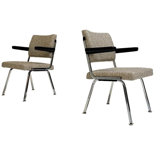 Grijs Gestoffeerde Designfauteuil Toegeschreven Aan Gispen 1