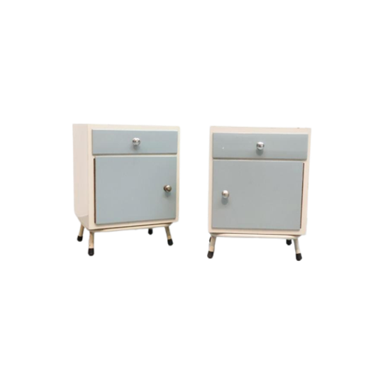 Set Vintage Nachtkastjes Buisframe 1