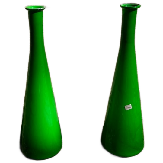 2 Felgroene Grote “opalino Italia” Vazen 1