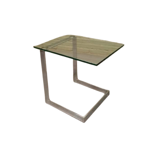 Vintage Design Gebra Glazen Bijzettafel Nachtkastje 1