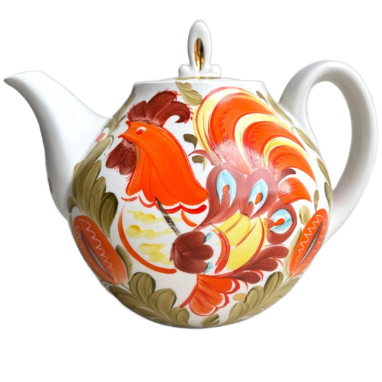 Grote Vintage Ussr Keramische Theepot - Haan 1