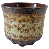 Groen Bruine West Germany Bloempot Retro Pot Bloempotje