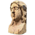 Uit Hout Gesneden Hoofd Van Een Vrouw thumbnail 1