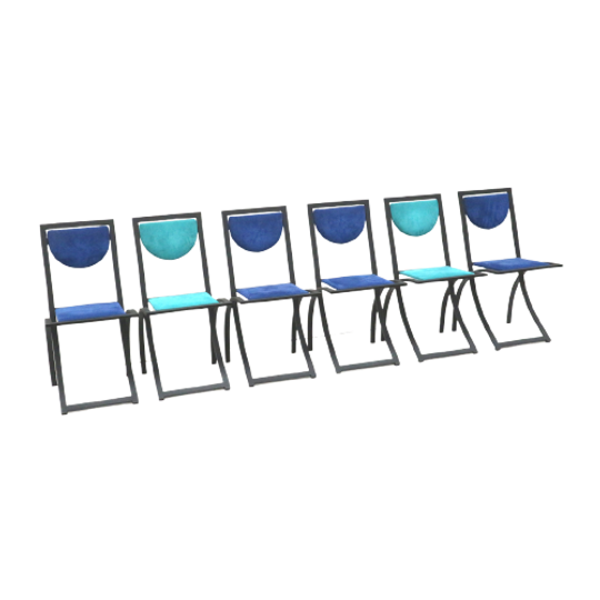 Vintage Set 6 Eetkamerstoelen Van Karl Friedrich Förster Voor Kff Desi 1