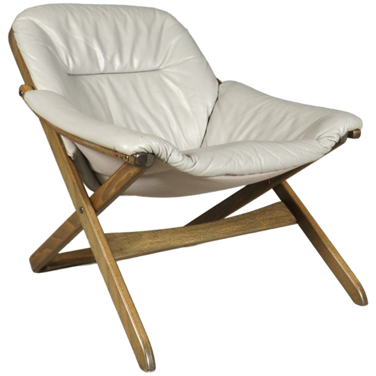Midcentury Fauteuil Met Hocker – Göte Möbler Nässjö (g-möbel) – Jaren 80 1