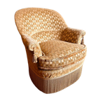 Vintage Fluweel Fauteuil Met Franjes Boudoir thumbnail 1