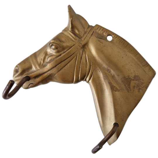 Paard Hoofd Kapstokje Messing Koper Paard Kapstok Vintage 1