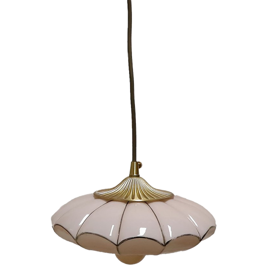 Art Deco Hanglamp Kap Antiek Opaline Glas Begin 1920, Armatuur Anno Nu. 1