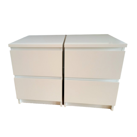 2x Malm Ladekast Met 2 Lades, Wit, 40x55 Cm 1