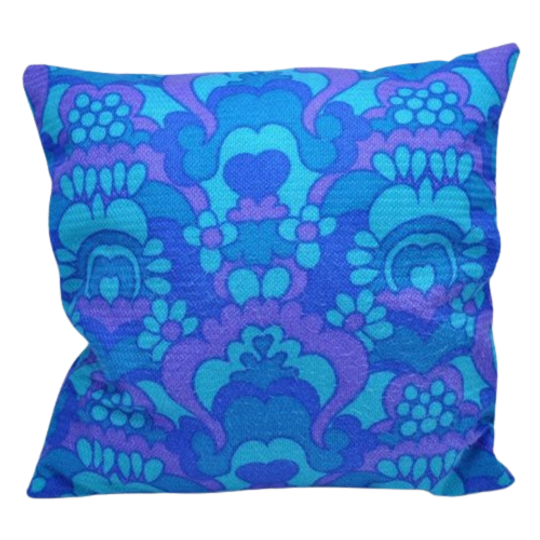 Vintage Kussen Blauw 40/40cm 1