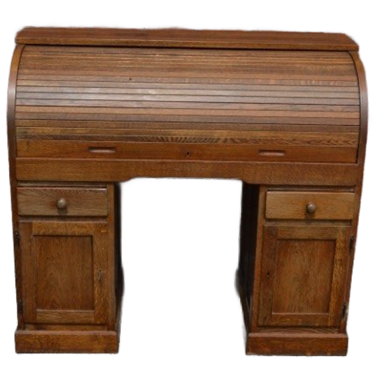 Eikenhouten Rolluik Secretaire Uit Ca. 1900 Om Op Te Knappen 1