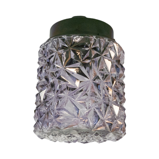 Corodex - Made In Holland - Plafonniere - Kristal Look - Glas - Bakeliet - 60's 1