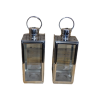 Windlichten Van Rvs Met Glas Set Van 2