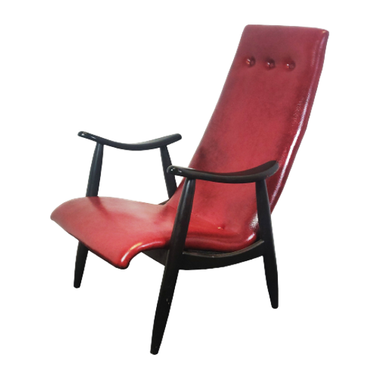 Mid Century High Lounge Armchair By Louis Van Teeffelen For <<<brand>>>, Holland 1