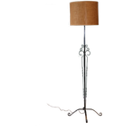 Zeer Grote Brutalistische Smeedijzeren Vloerlamp, Circa 1950 thumbnail 1