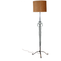Zeer Grote Brutalistische Smeedijzeren Vloerlamp, Circa 1950