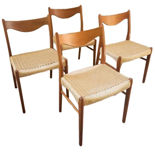 Set Van Vier Vintage Stoelen Van Arne Wahl Iversen Voor Glyn 1