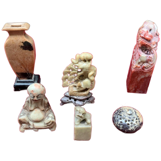 Set Van 6 Miniaturen Gemaakt Van Natuurlijke Steen 1
