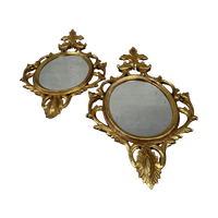 2x Antieke Spiegels – Hout En Bladgoud