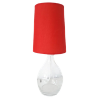 Retro Lamp Glazen Voet Met Oranje Kap Schemerlampje