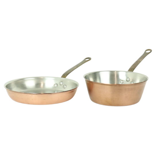 Vintage Set Professionele Pannen Sauspan Braadpan Koper Unicorn 1