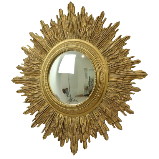 Zeer Grote Gouden Zonnespiegel Sunburst Spiegel Xl Hars 69cm 1