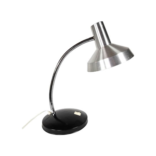 Hala Zeist - Verstelbare Hals - Tafellamp - Metaal - Chroom - Aluminium - 1970's 1