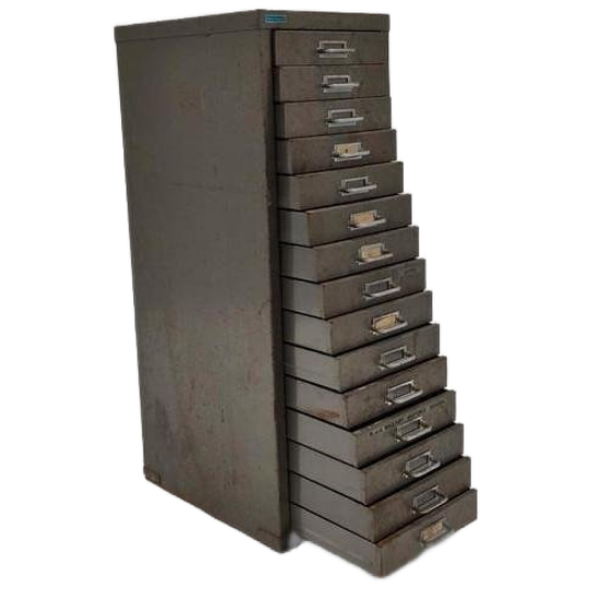 Vintage Metalen Kast Industriële Metalen Ladekast Kastje 1