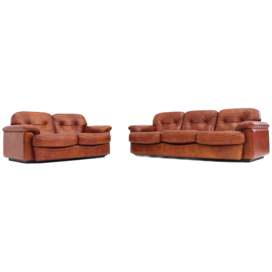 Vintage Italiaanse Sofa Set 3Zits + 2Zits  Van Vavassori Monza Jaren 70 1