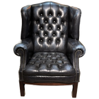 Gave Engelse Chesterfield Fauteuil Jenas Blauw Buttonseat thumbnail 1
