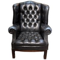 Gave Engelse Chesterfield Fauteuil Jenas Blauw Buttonseat