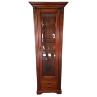 Klassieke Engelse Vitrinekast, Servieskast, Leuk Te Gebruiken Als Wijnkast Of Whisky Kast Afm.68x43cm En 200cm Hoog.