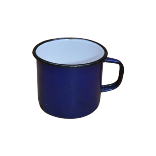 Emaille Beker Blauw/zwart 1