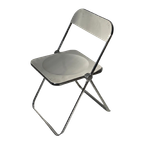 Giancarlo Piretti - Plia Lucite Folding Chair By Castelli - White Seat / Chrome Frame thumbnail 1
