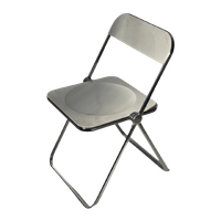 Giancarlo Piretti - Plia Lucite Folding Chair By Castelli - White Seat / Chrome Frame