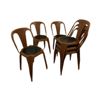 6 Fibrocit Metal Chairs