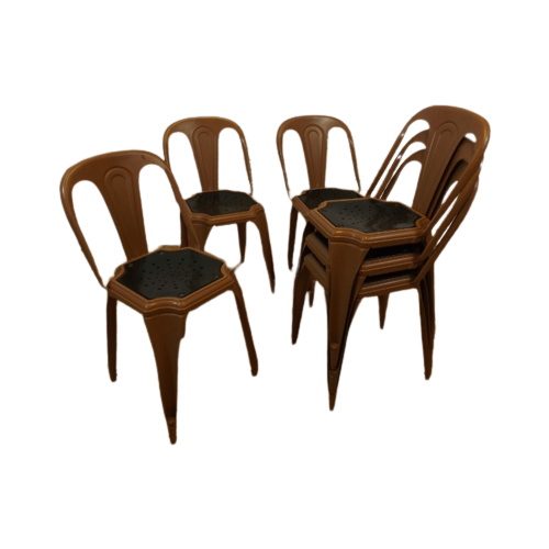 6 Fibrocit Metal Chairs