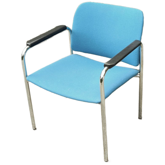 Vintage Designstoel In Turquoise Ploegstof 1