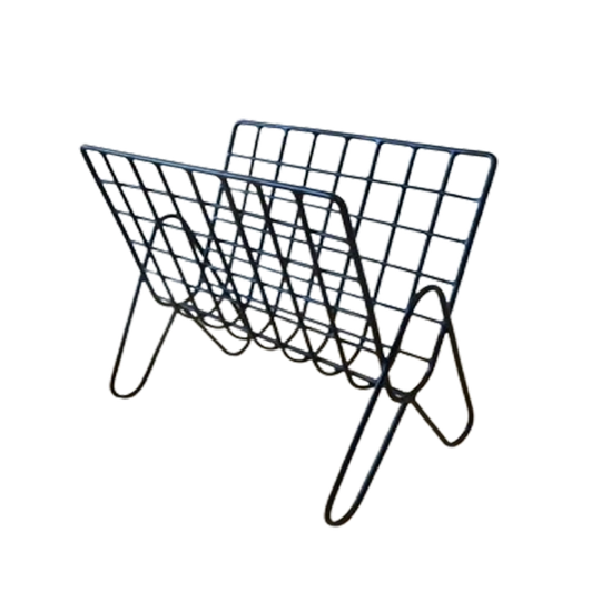 Retro Vintage Lectuurbak Jaren 70 Lp Rek Metaal 1