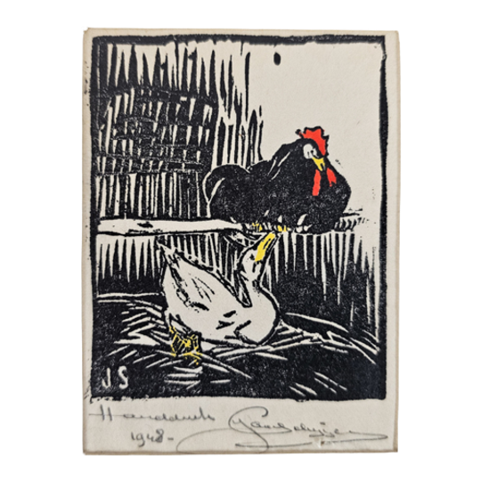 Jan Schrijvers - Houtsnede - Handdruk - Gesigneerd - 1948 1