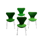 Mid-century Set Van 4 Diep Groene Fritz Hansen Vlinderstoelen thumbnail 1