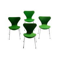 Mid-century Set Van 4 Diep Groene Fritz Hansen Vlinderstoelen