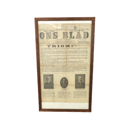 Affiche 'ons Blad' 1904 - Overwinning Liberalen 1