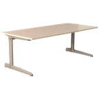 Ahrend 500 Bureau, Eiken Blad, 180 X 80 Cm, Donker Aluminium Hoogte Instelbaar Onderstel thumbnail 1