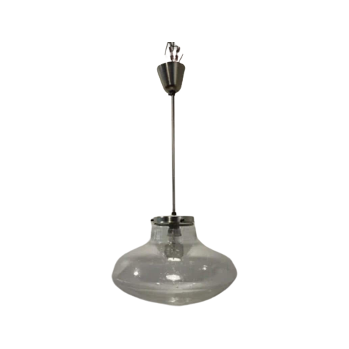 Vintage Hanglamp Ufo Van Kamenicky Senov Voor Efc Glas/Chroom