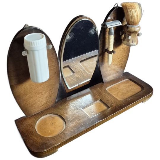 Vintage - Scheerkastje - Scheerstandaard - Scheerset - Scheerplateau 1