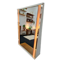 Grote Vintage Spiegel Met Verlichting Jaren 70