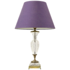 Empire Tafellamp Geslepen Kristal Diamantpatroon Verguld Brons thumbnail 1